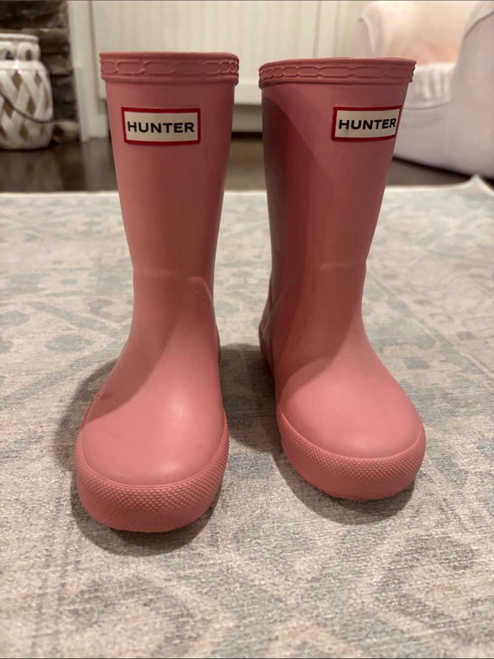 Hunter Pink Kid's Rubber Rain Boots